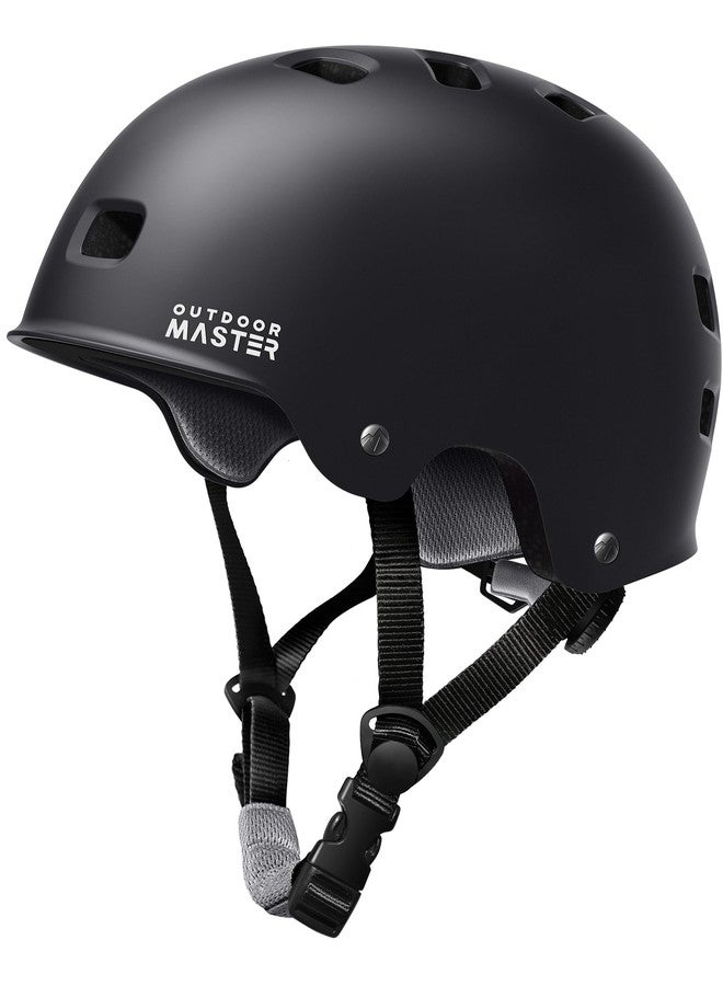 OutdoorMaster Skateboard Cycling Helmet - Two Removable Liners Ventilation Multi-Sport Scooter Roller Skate Inline Skating for Kids, Youth & Adults - XL - Black - Image 1